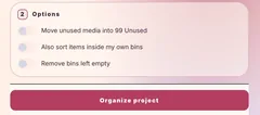 Organize Project. The Premiere Pro workspace in Candy Play.