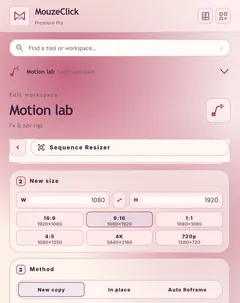 Sequence Resizer. The Premiere Pro workspace in Candy Play.